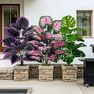 Artificial Plant, 3 Counts/set Large Outdoor Artificial Plant, Decorative Plant for Home Garden Yard Hotel, Home Decor Supplies, Artificial Trees, Garden Decoration, Decoration Items