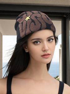 Letter Pattern Beanie, Outdoor Winter Streetwear Hat for Men & Women, 2023 Knitting Cap for Party, Club