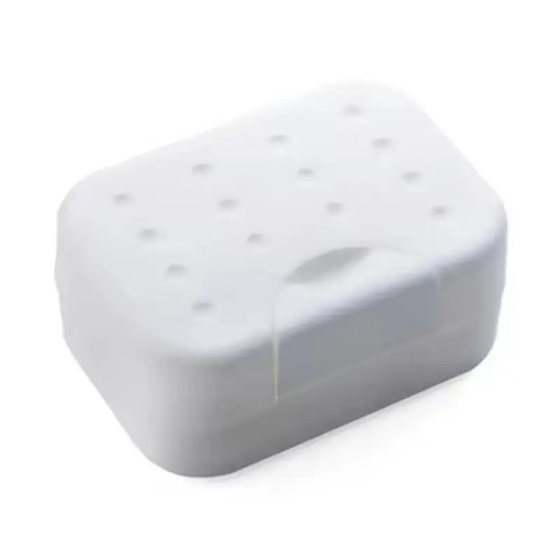 New Travel Soap Dish Box Case Holder Hygienic Easy To Carry Soap Holder Box Home Storage Organizer with Strainer Sponge White 4