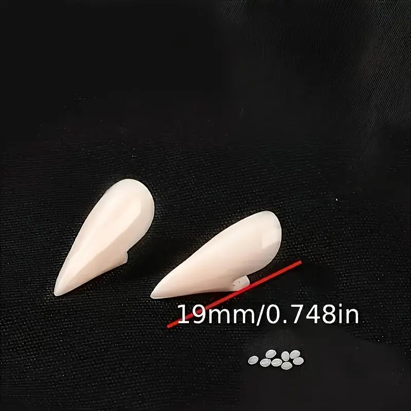 2pcs Vampire Fangs with Adhesive Particles, 19mm - Ideal for Cosplay & Halloween Makeup Parties, Role-playing Accessories 8