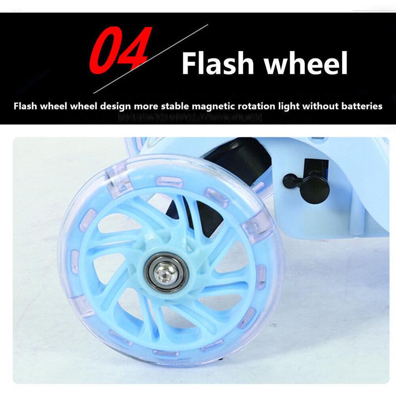 Product Introduction of Pink/Blue Kids Scooter 3 Wheels Kids Kick Push Flashing Led Light Up Adjustable 47