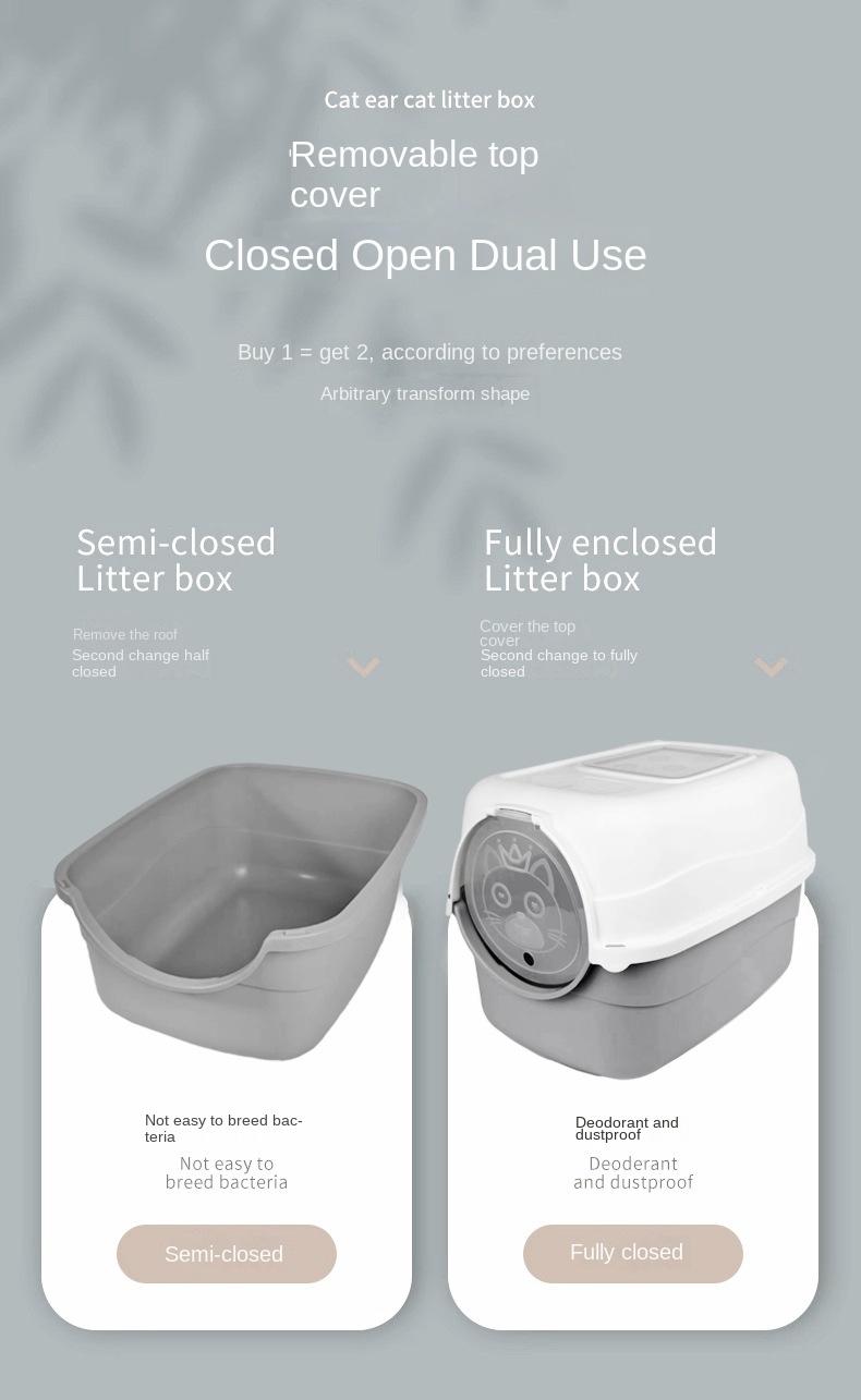 Product Introduction of Cat Litter Box Fully Enclosed Cat Toilet Extra Large Deodorizing Anti-Splash with Sand Kitten Sand Poop Box Cat Supplies 3