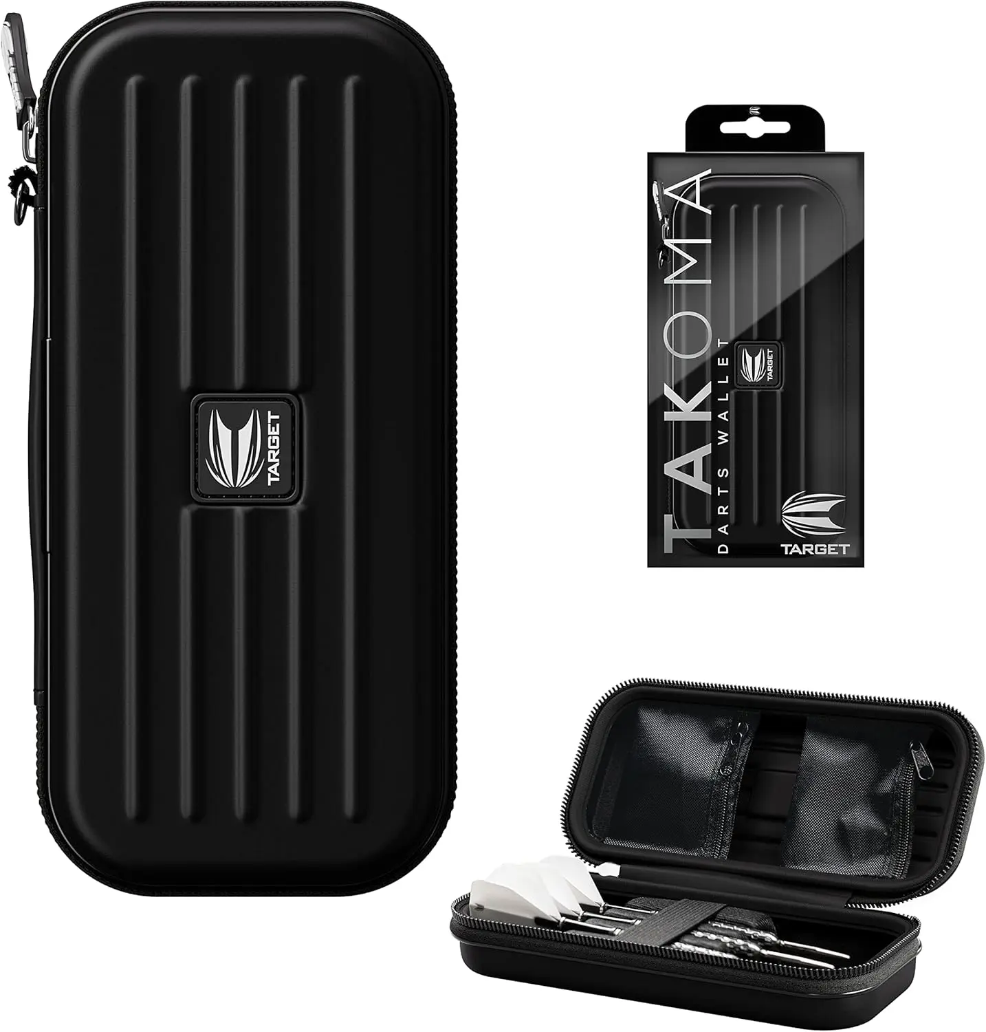 TARGET Darts Takoma Dart Case Wallet, Regular Size, Black | Store 3 Fully Assembled Darts & Accessories | Dart Holder with Zip Lock Pouches, Store.