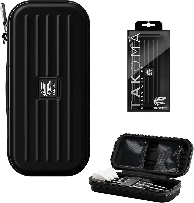 TARGET Darts Takoma Dart Case Wallet, Regular Size, Black | Store 3 Fully Assembled Darts & Accessories | Dart Holder with Zip Lock Pouches, Store. 0