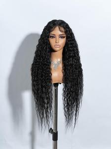 1 Piece 34 Inch Long Curly Wavy Lace Front Synthetic Wig, Heat Resistant Fiber Hair Wig for Women, Natural Fluffy Hair Wigs with Baby Hair Bangs for Daily & Party Hairstyle Decoration