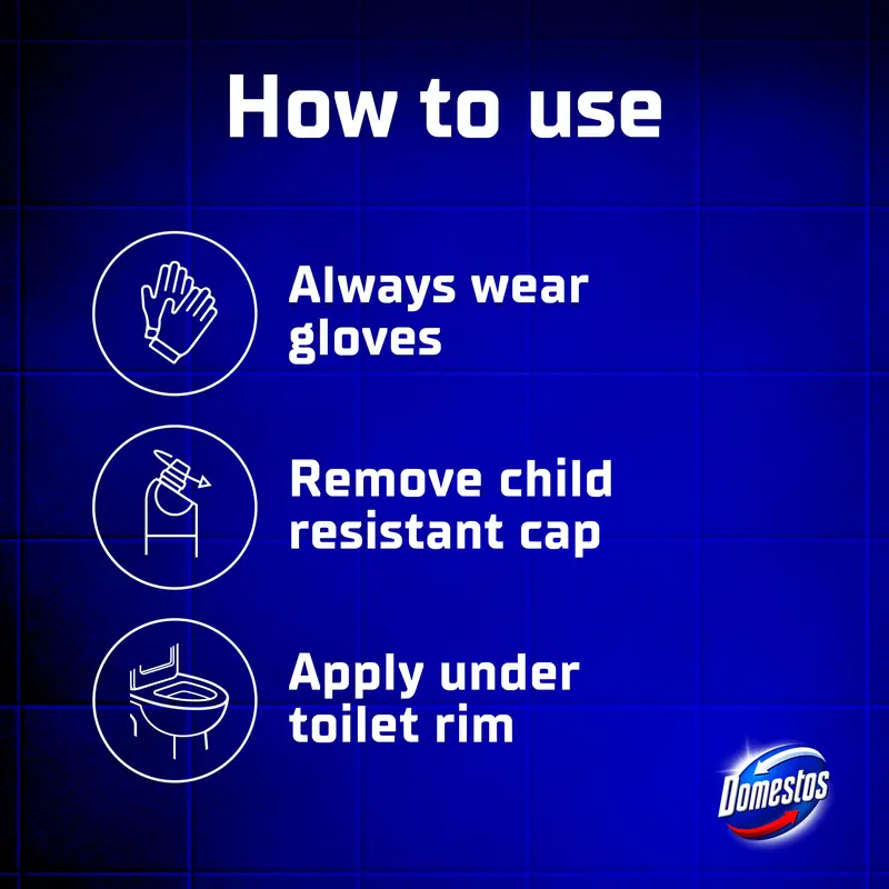 Domestos Original Thick Bleach disinfectant that eliminates 99.99% of bacteria and viruses* unstoppable strength 9x 750 ml 1
