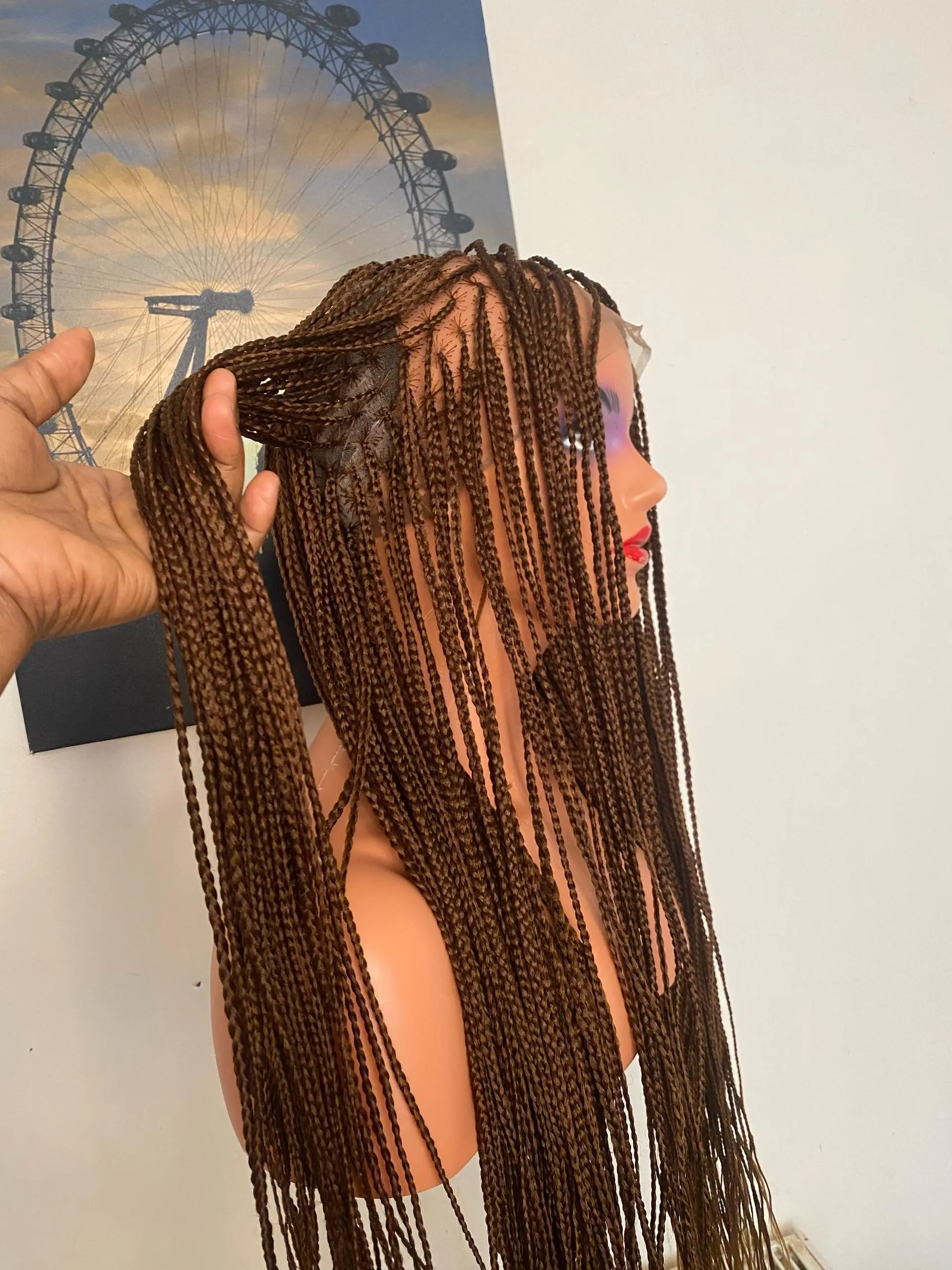 LONG KNOTLESS BRAIDS IN WIG, WITH FULL LACE CLOSURE