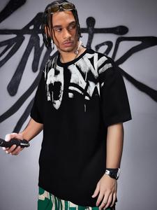 Men's Pop Art Print Short Sleeve T-shirt, Loose Casual Crew Neck T-shirt for Summer, Fashion Men's Top for Daily Wear