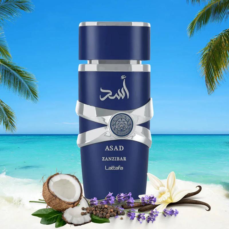 [Free Shipping]Lattafa Asad Zanzibar for Men Eau de Parfum Spray. 3.4Ounce-arab perfume Cologne Coconut 4