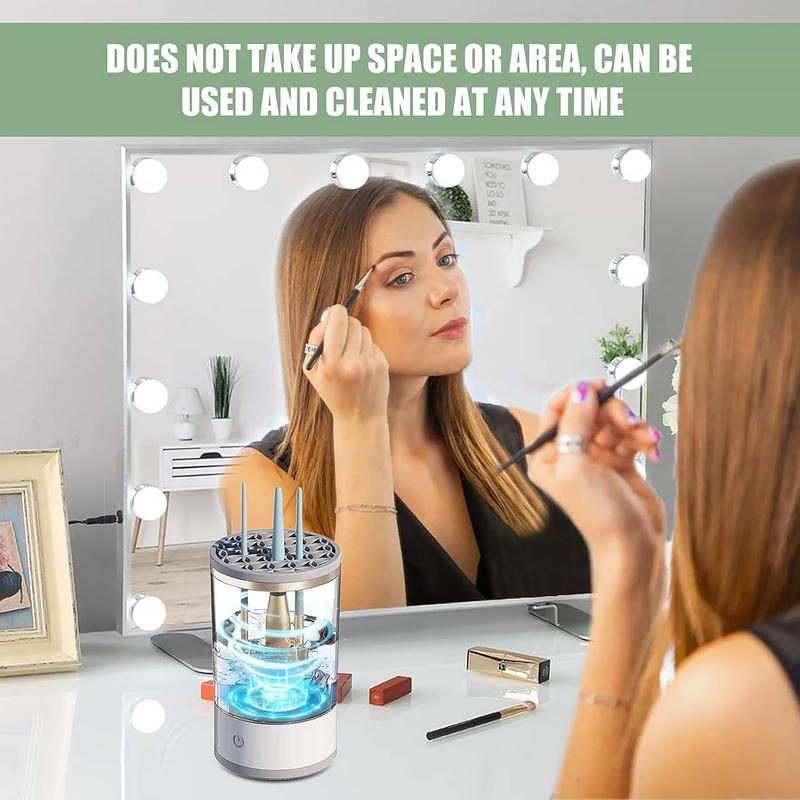 Product Introduction of Electric Makeup Brush Cleaner, 1 Piece USB Charging Portable Makeup Brush Cleaner with Makeup Brush Holder, Makeup Organizer, Makeup Brush Cleaning Tool, Cleaning Supplies, Cleaning Gadgets, Gift for Girls 0
