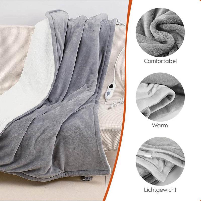 Ultra Soft Double Layer Electric Heated Throw Blanket with Adjustable Heat Settings & Overheat Protection by OLIVIA ROCCO 2