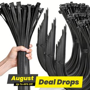 Cable Ties, 100pcs Nylon Zip Tie Straps with Water-resistant, Non-slip, Break Resistant Features for Home, Office, and Industrial Cable Management