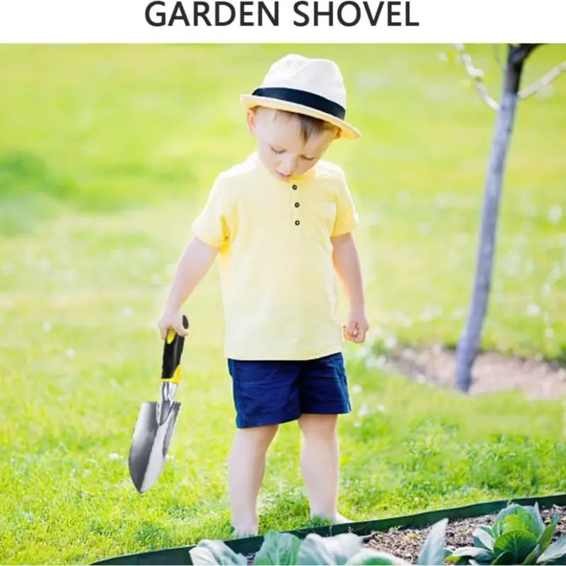 Trowel & Hand Wide Shovel Pointed with Soft Rubberized Non-Slip Ergonomic Handle for Planting, Transplanting, Weeding, Moving and Smoothing Soil - Gardening Gift (Yellow) 4