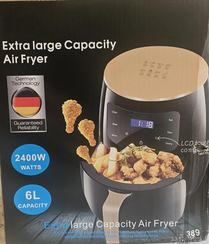 6L Air Fryer transparent New Large Capacity Touch Screen Multifunction mini oven 2