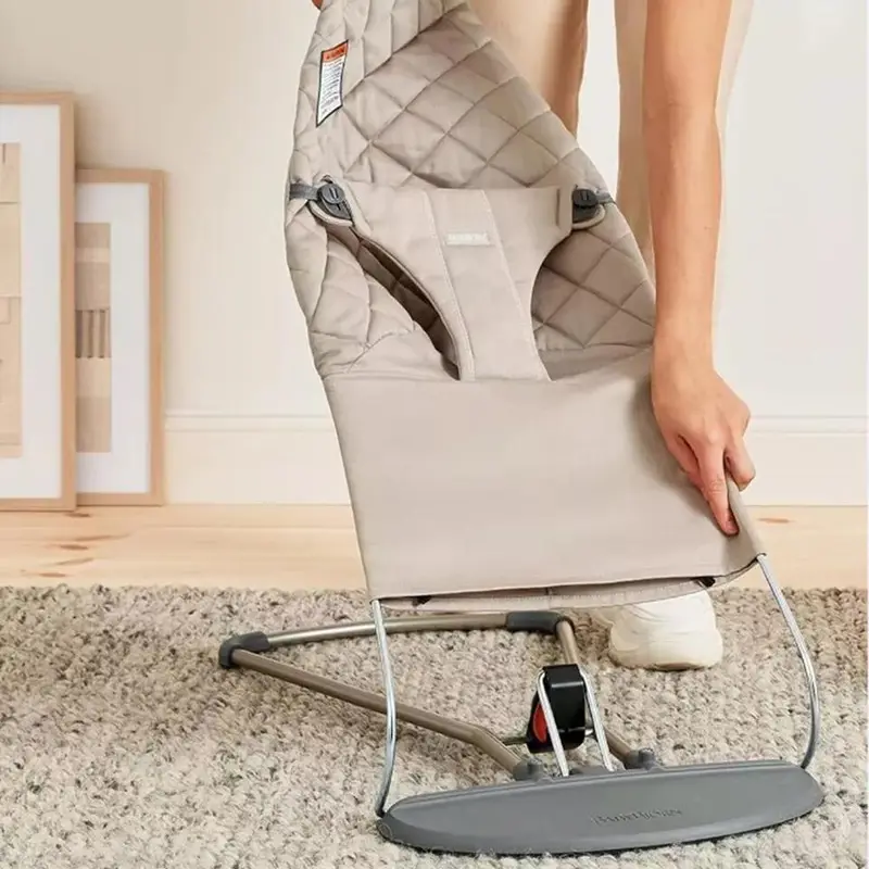 Newborn Baby Bouncer Balance Soft Durable Infant Chair Rocking Seat Foldable UK 4