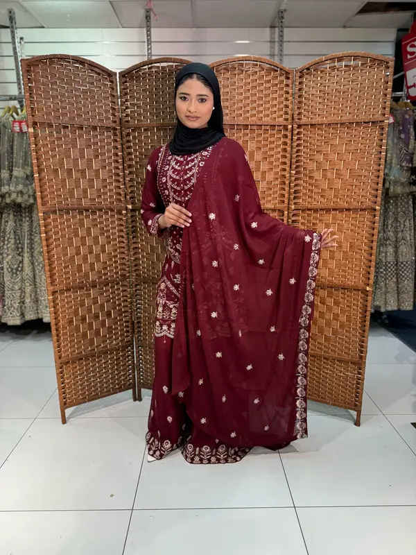 FND-131 Readymade Designer Chiffon Sharara Suit 4