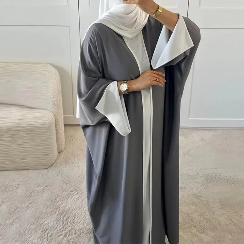 Modest Open Abaya Kimono Kaftan Dubai Islam Muslim Dress Abayas Caftan Marocain Qatar Oman Turkey Clothing For Women Robe Femme 7