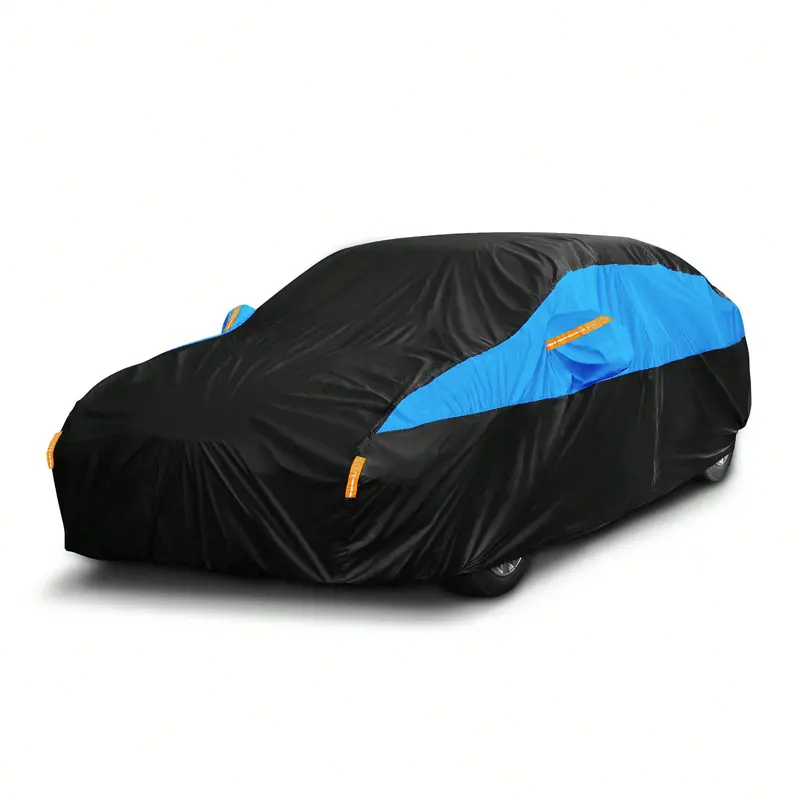 SUV Car Cover Waterproof Breathable,Outdoor Car Cover Rain Dust Sun UV Protection Cover,Universal Car Jacket Black With Blue For Saloon Length 450 To 470 Cm- Blue 6