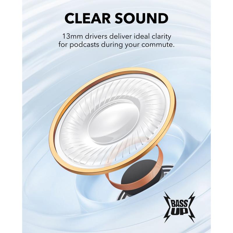 soundcore K20i by Anker, Semi-in-Ear Earbuds, Bluetooth Wireless, 36H Playtime, Fast Charge, Clear Sound, Comfortable Fit, ENC 2-Mic Clear Calls, Custom EQ, IPX5, Bluetooth 5.3, App Control 2
