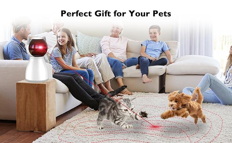 Product Introduction of YVE LIFE Cat Laser Toy Automatic for Indoor Cats, Motion Activated Interactive Cat Toys for Kitten/Dogs,USB Rechargeable,Fast and Slow Circling Pattern,Automatic On/Off and Silent 4