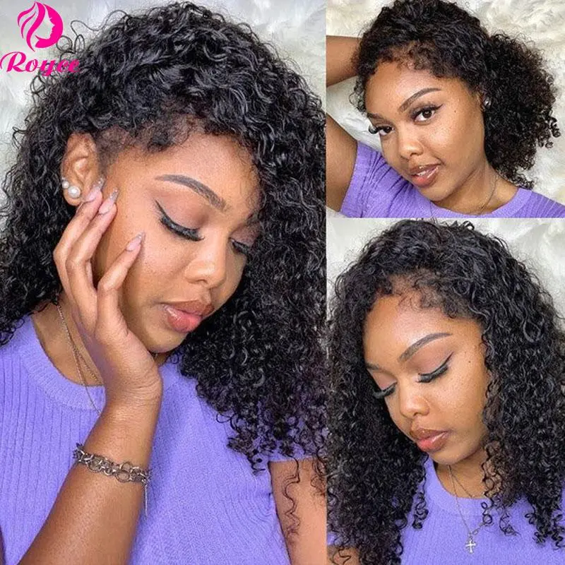 220 Density 5x7 Short Lace Glueless Curly Bob Wig 16 Inch Kinky Curly Edges Wigs Human Hair Bob 4x4 Lace Closure Wig Pre Cut 1