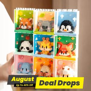 Cute Animal Design Micro Model Building Block Sets, 1 Box Colorful Mini Animal Model Building Block Figures Collector Set, City Cartoon Bricks Toys, Stem Construction Set Miniature Set, Kids Toys, Model Kit, Stem Building Blocks, Creative Building Blocks