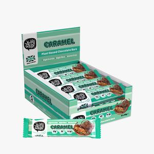 YuBi Bar Caramel 12 Pack - Protein Bars - 99 Calories, High Protein and High Fibre, Low Sugar, Gluten Free and Dairy Free Snacks with Milk Chocolate