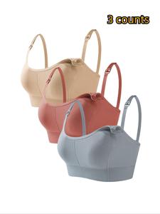 Women's Solid Wireless Maternity Bra, Front Buckle Bra for Lady, Comfortable Adjustable Strap Lingerie for Maternity, Maternity Lingerie for All Seasons