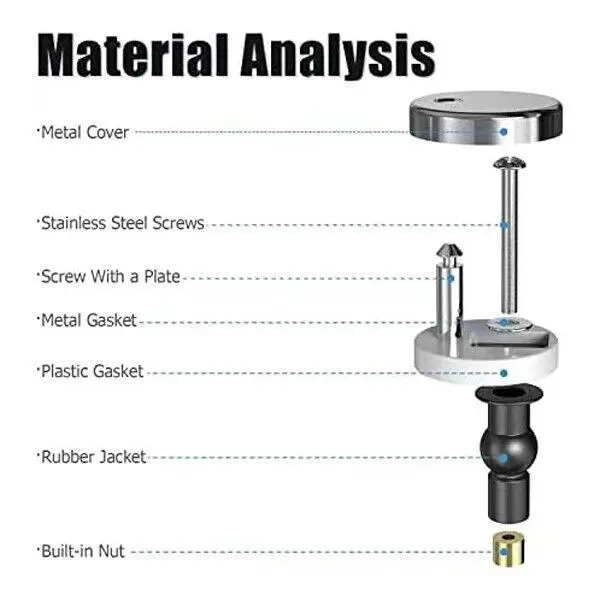 Exquisite Pair of Top-Fix WC Toilet Seat Hinge Fittings and Release Hinges Kits. 3