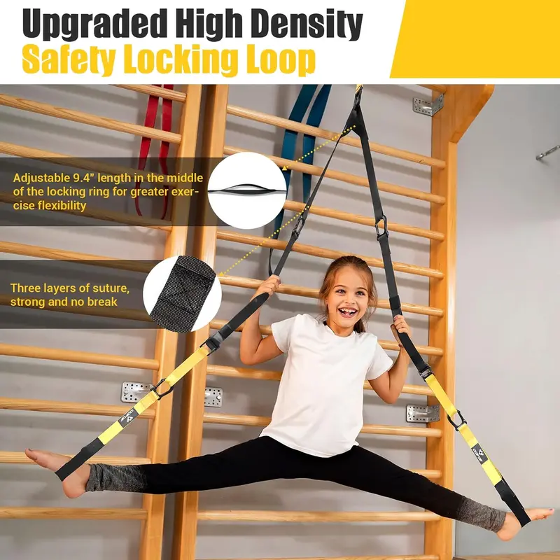 Suspension Trainer, Sling Trainer Set with Door Anchor for a Full Body Workout, Adjustable Sling Trainer for Home with Large Handle Door Anchor Attachment Carry Bag, Exercise Instructions for Homegym 4