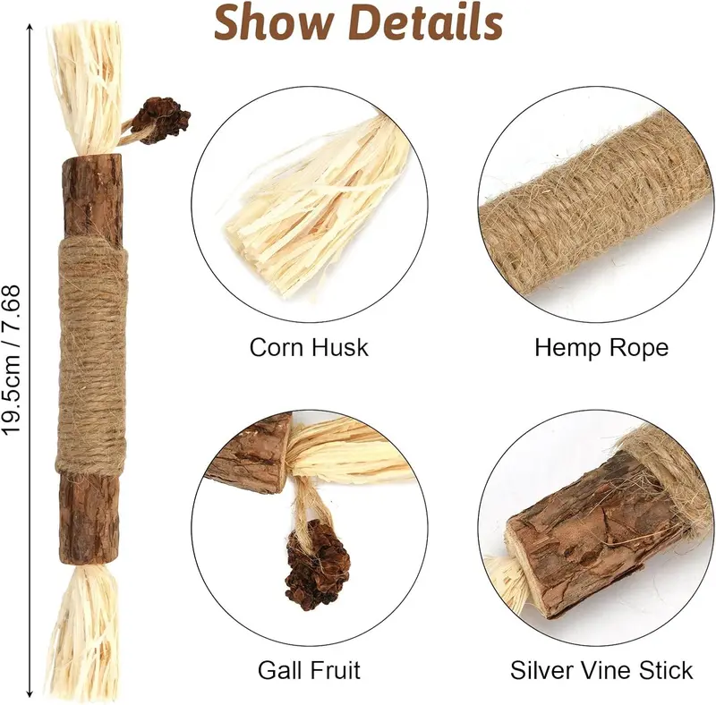 Silvervine Chew Sticks,Kitten Toys Natural Cat Teeth Nip Cleaning Teeth Chew Catnip Toys for Indoor Cat Cleaning Kitten Stress Release 2