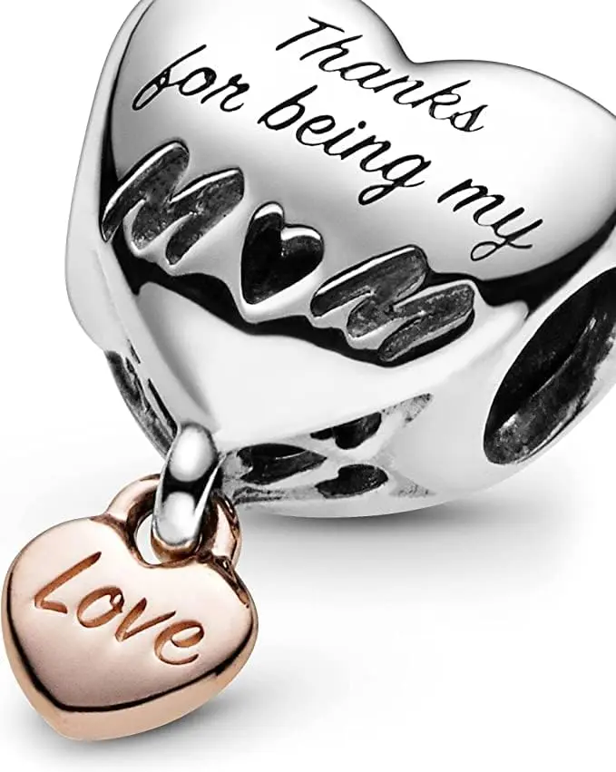 The Charmery Sterling Silver Thanks for being my Mum 925 Charm Compatible with Pandora Charms, Trollbeads, Chamilia, Biagi and Many Other UK Charm Bracelets.