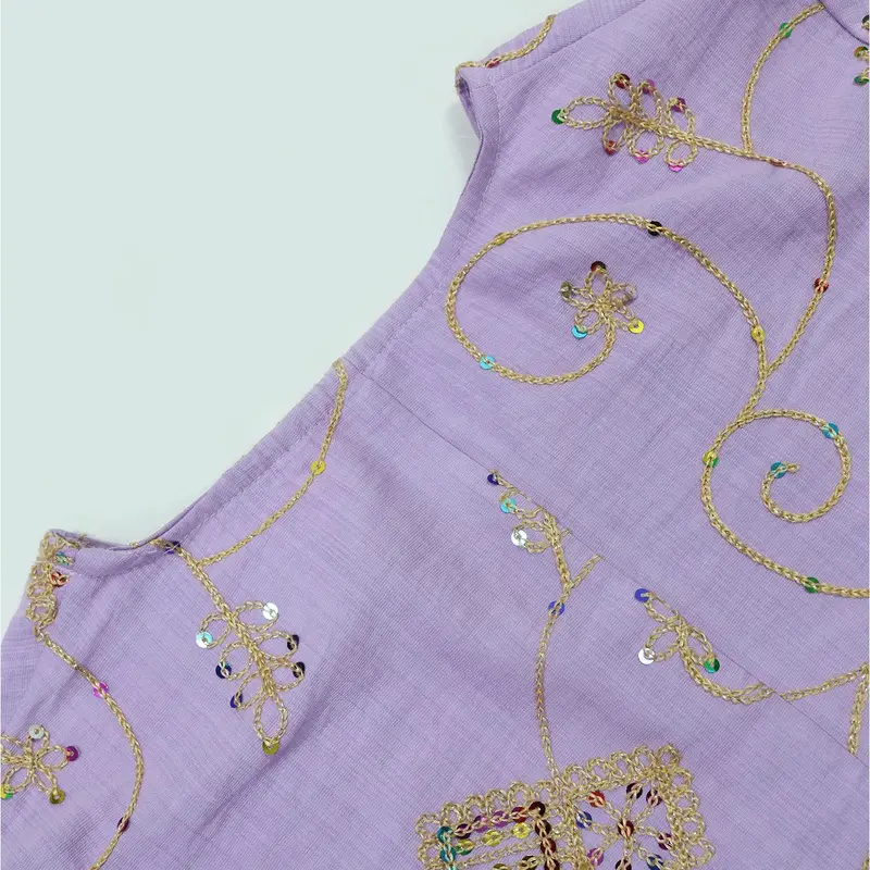 XQY500388 Ethnic pattern embroidered robe with sequined lace elegant dress 8