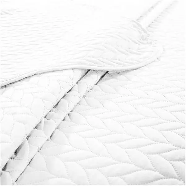 Quilt Mono Bedspread 3 Pieces Set – Coverless Quilted Leaf Motif Bedspread, Comforter Throw, Summer and All-Season Lightweight Bedding Sets, with 2 Pillow Shams 0