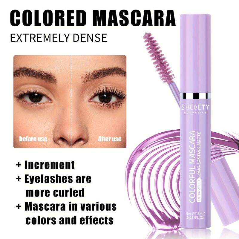 SHCOETY Colorful Mascara - Blue, Volumizing, Waterproof, Curling, for All Skin Types - Long-Lasting, Smudge-Proof Formula 8