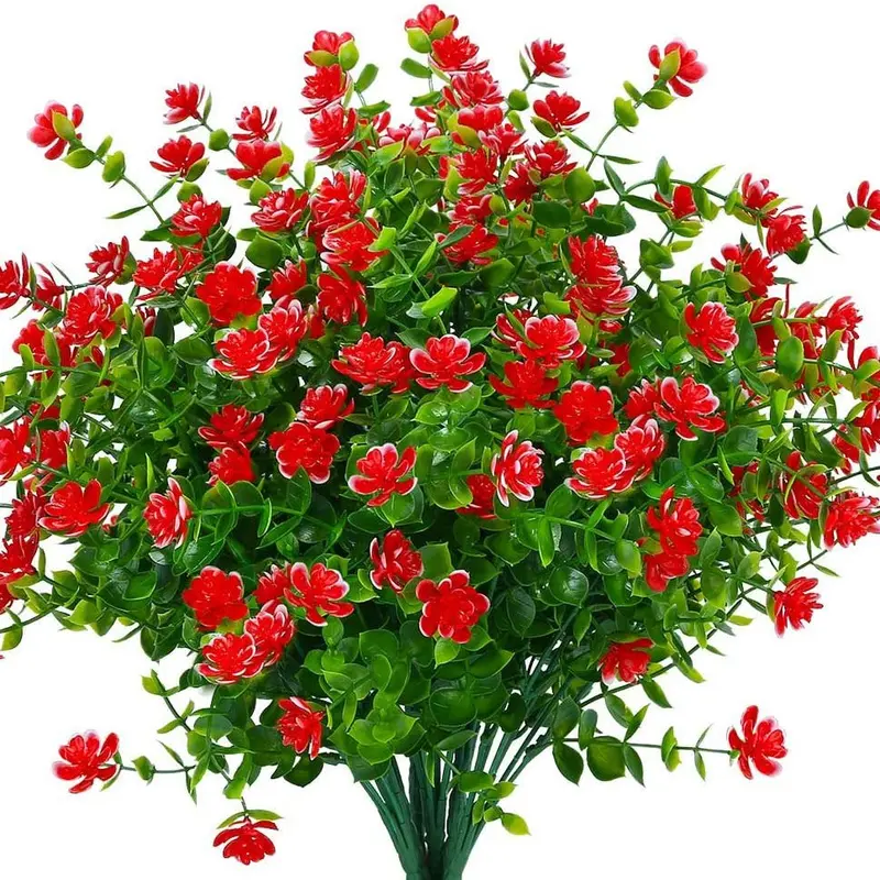 Artificial Flowers UV Resistant Outdoor Fake Flowers Plastic Hanging Shrubs Plants for Garden Porch Window Box Home Decoration Decorative Decorative 6