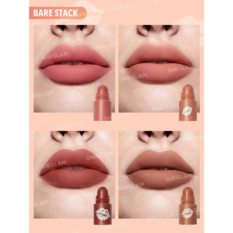 4 In 1 Creamy-Matte Nude Lipstick Kit High Pigment Non-Drying Portable Travel Lipstick Kit Lip Makeup Lipstick 1