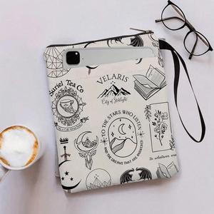 Mountain & Book Pattern Book Sleeve with Zipper, 1 Count Waterproof Washable Book Cover with Accessory Pocket, Desk Organizer for Home & Office & School