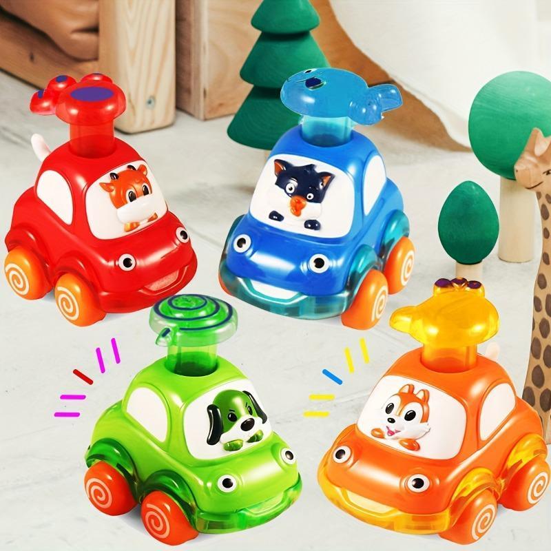 Animal Car Toys, Transparent Animal Cart, Press and Go Cars, Encourage Youngsters Crawling and Chasing, Toy Set, Perfect Gift for Youngsters, Random Color 6