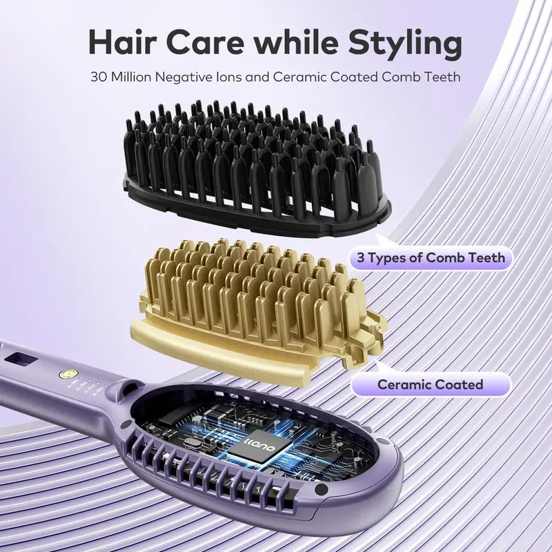 【Buy 1 Get 1】llano Hair Straightener Shine Therapy | Heat-Resistant Ceramic Design, Infused with Negative Ions | Promotes Hair's Natural Shine | Professional Results | 90% More Shine | Gift 5