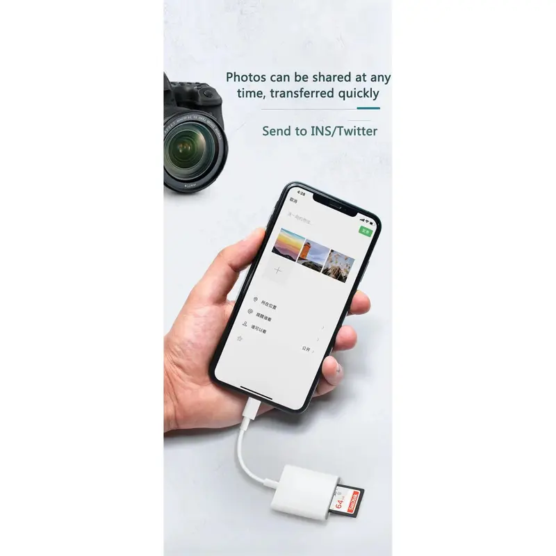 OTG Adapter For Apple Adapter SD Card TF Card 2In1 Multifunction Camera Highspeed Transmission Card Reader Music Storage Card 8