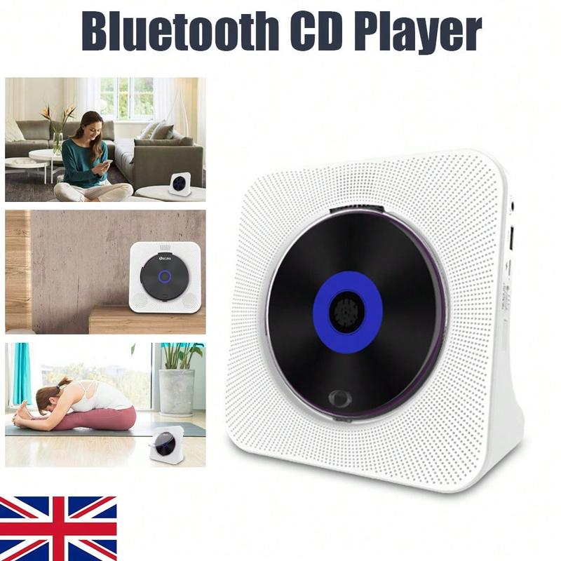 【JY】Retro Bluetooth CD Player with Wireless Speaker & USB-C Charging - Compact Hi-Fi Sound System for Home Office, Bedroom Decor, Aux Input and 20H Playtime, Vintage Music Gifts Audio Portable 1