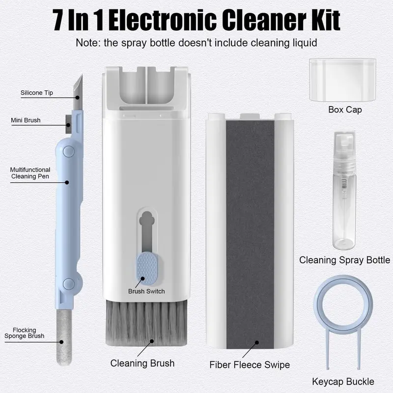 Mini 7 In 1 Computer Keyboard Cleaner PC Laptop Watch Camera Dust Cleaning Kit 2