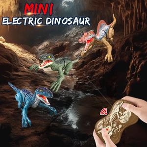 2.4G Wireless Remote Control Mini Dinosaur Robot Walking and Roaring Dinosaur Remote Control Electronic Robot Toy Raptor Toy Mini Dinosaur with Light and Sound - Color Box for Birthday Holiday Gift, Gift