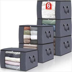 Clothes Storage Bag, Space Saver Bags, 3/6 Counts/set Foldable Clothes Organizing Storage Box with Handle, Home Essentials, Clothes Storage Organizer for Bedroom, Closet, Home Organizer, Room Accessories, Packing Cubes