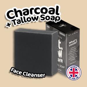 Fat Cow Skincare Grass-Fed Tallow & Charcoal Soap | Moisturising Cleansing Bar Body Face Care Wash Cleanser Body Care Body Wash Daily Nourishing Hydrating Comfort Moisturizer