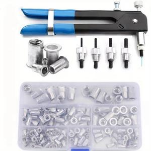 Stainless Steel Rivet Nut Kit, 1 Set Threaded Rivet Nut Assortment Kit, Car Repair Tool for Automotive, Furniture, Electrical and Industrial Applications, Hardware, Heavy Duty