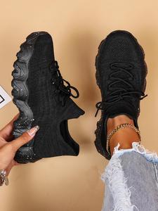 Women's Fashionable Lace Up Front Low Top Sneakers, Trainers for Women, Casual Breathable Comfortable Winter Shoes, All-match Basic Fall Athletic Training Shoes for Daily Wear, Trending Shoes