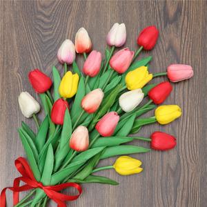 20PCS PU Artificial Tulip Flowers for Wedding Bouquets Arrangements (without vase)