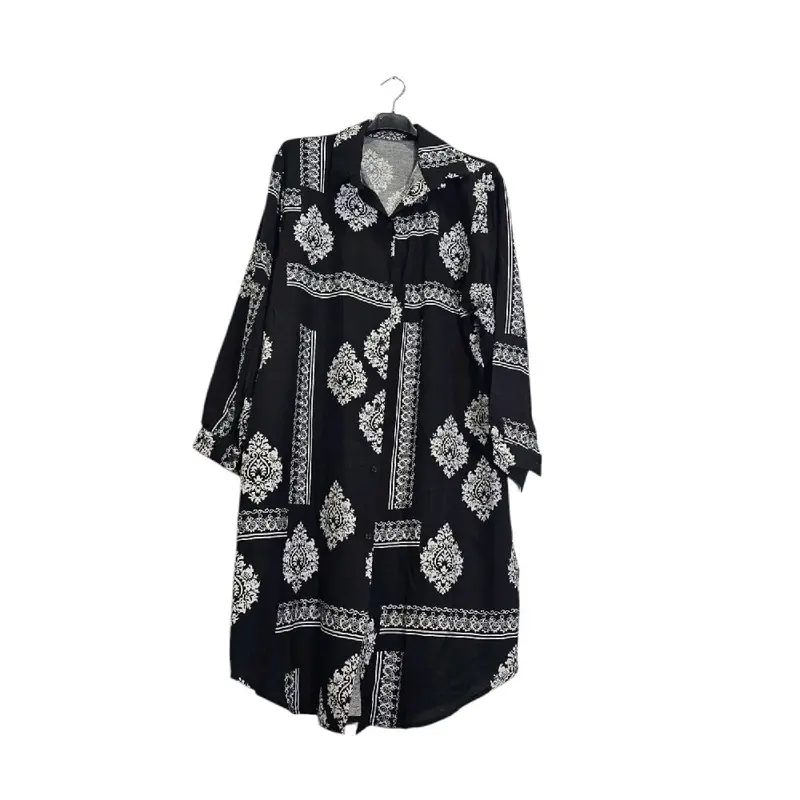 women's printed summer dress top collar button front casual wear Lightweight comfortable   Everyday modest fashion one size 3